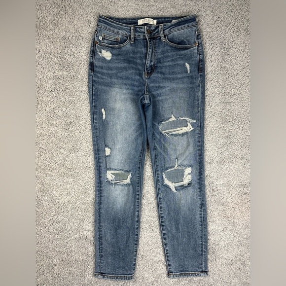 Judy Blue Jeans Womens 3 Lillian High Rise Slim Fit Light Wash Distressed Holes - Picture 1 of 6